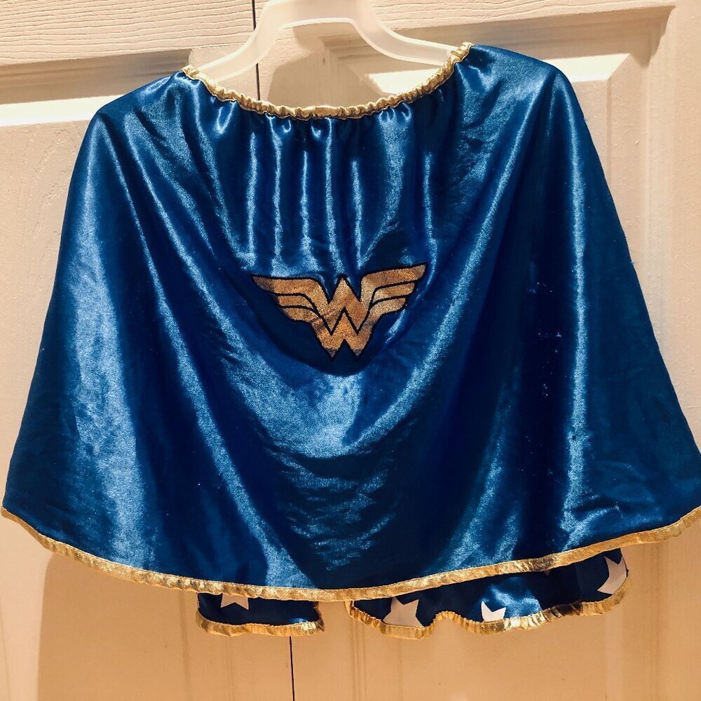 Wonder Woman Cape Only – Kids Costume Accessory – Blue with Stars inside